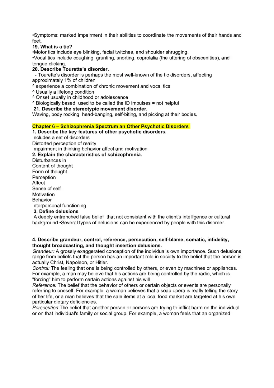 Abnormal Psychology Study Guide Exam 1 Overview 2 - Page 3
