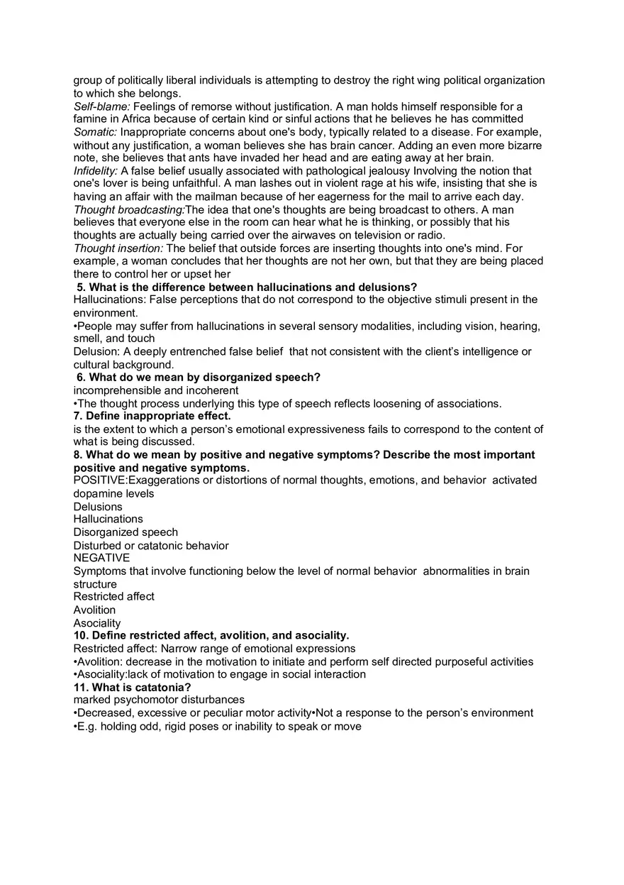 Abnormal Psychology Study Guide Exam 1 Overview 2 - Page 4