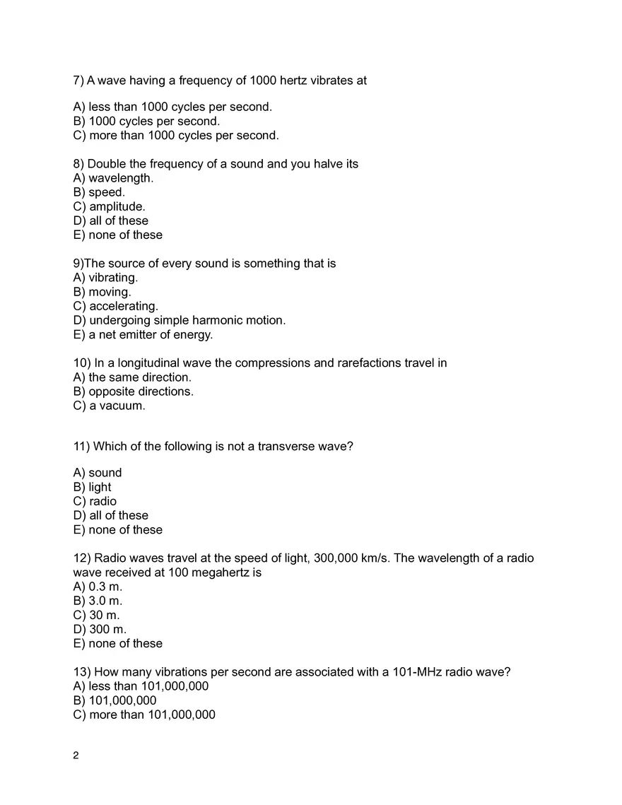 Sound Waves and Resonance Conceptual Questions - Page 2