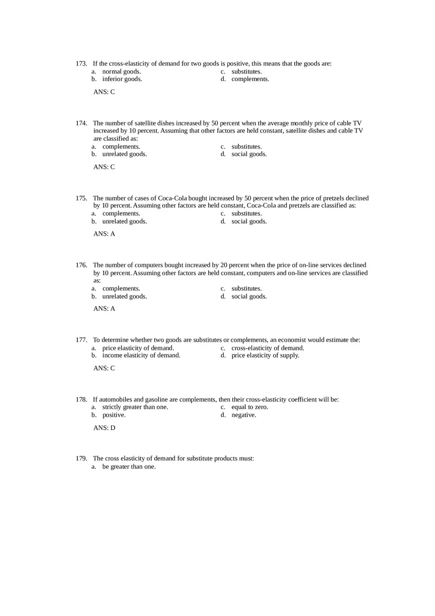 Price Elasticity of Demand and Supply Answer Key Part 4 - Page 8
