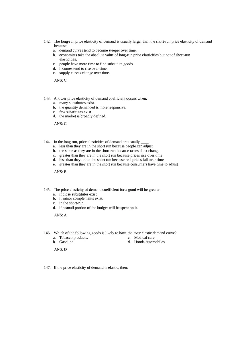 Price Elasticity of Demand and Supply Answer Key Part 4 - Page 2