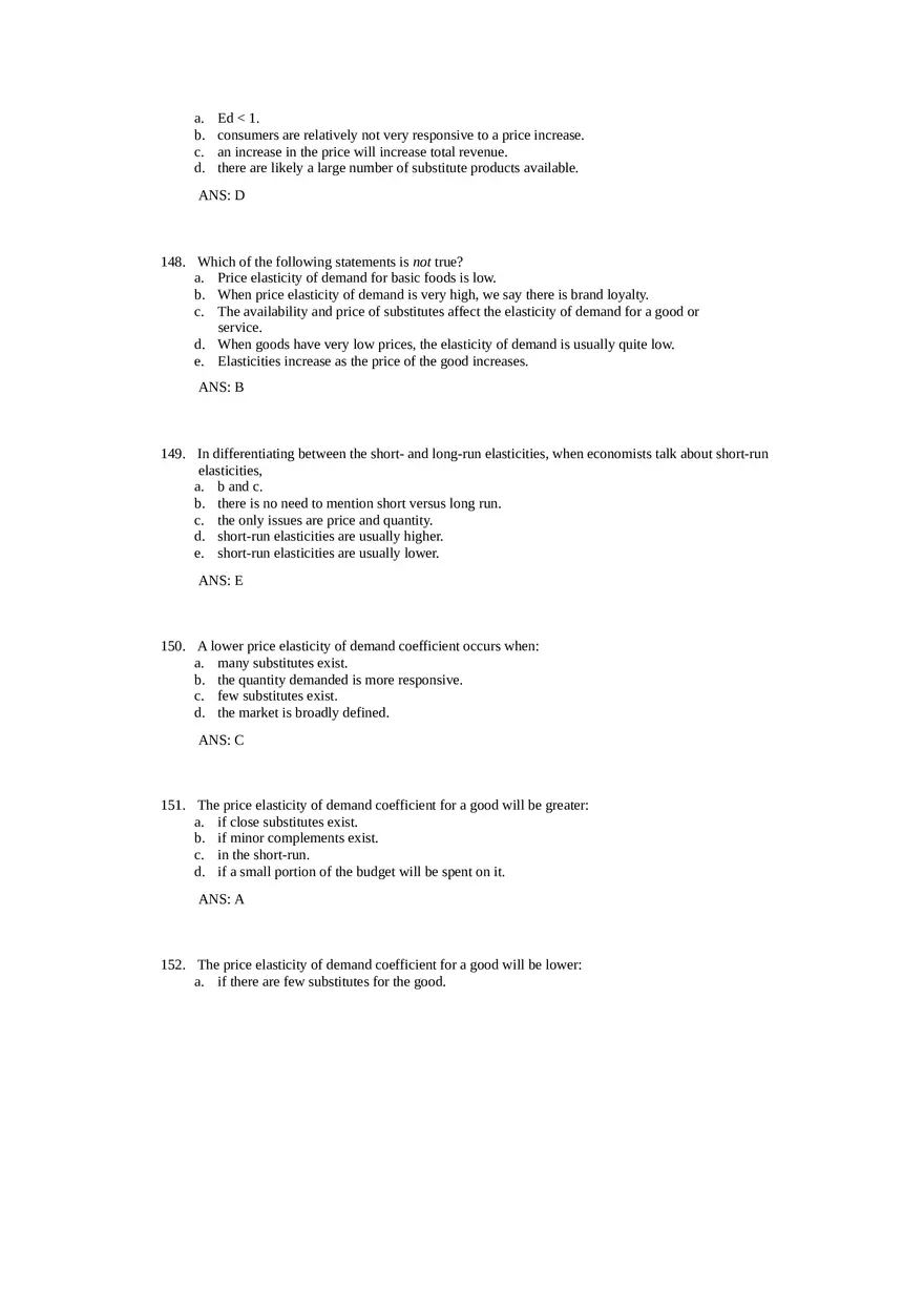 Price Elasticity of Demand and Supply Answer Key Part 4 - Page 3
