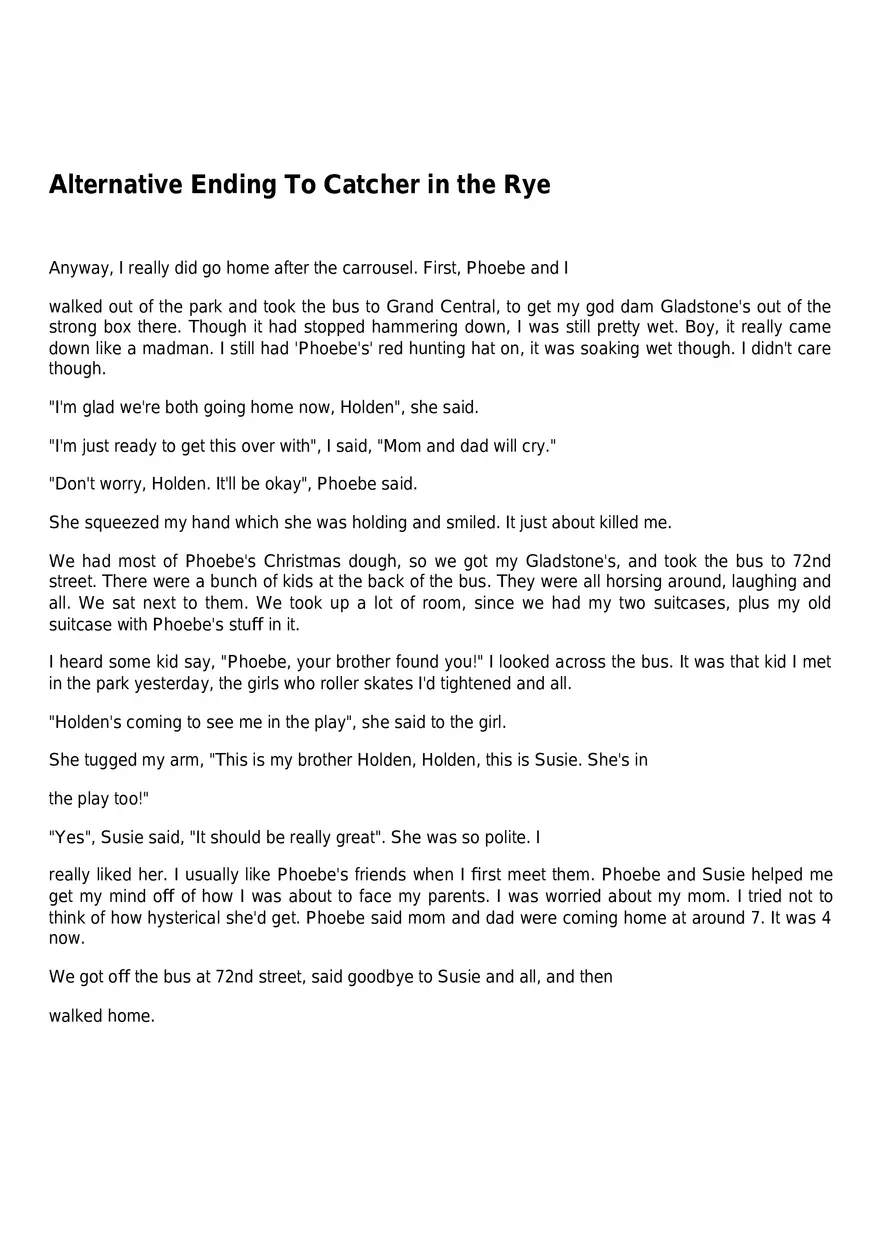 Alternative Ending To Catcher in the Rye - Page 1