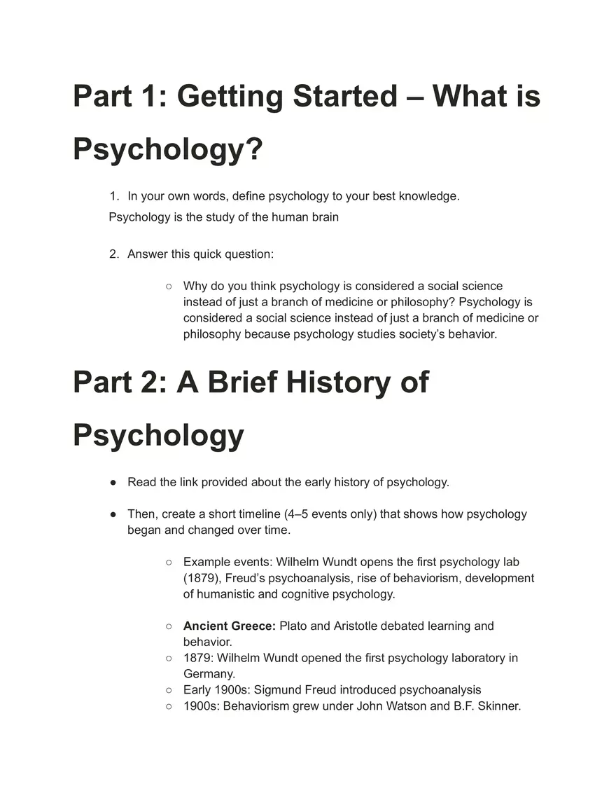 Intro to History and Perspectives in Psychology - Page 1