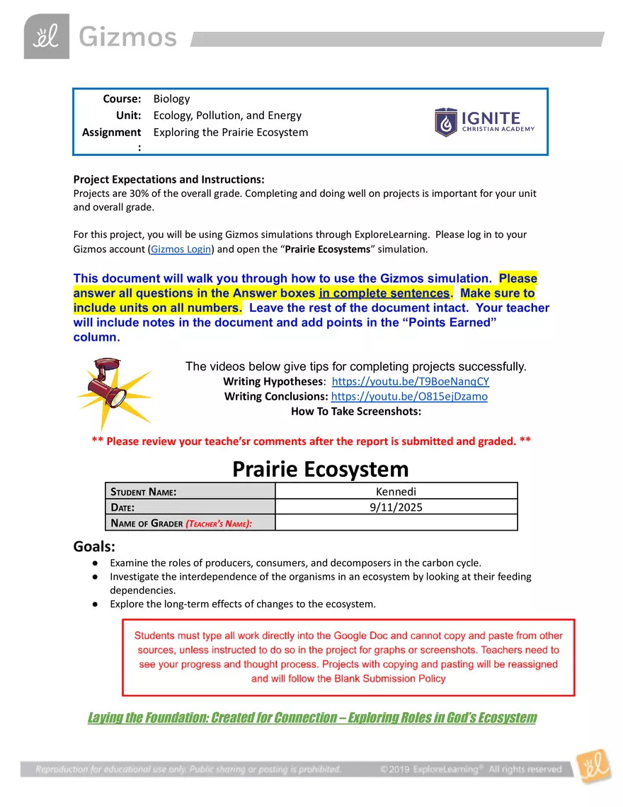 Unit: Ecology, Pollution, and Energy - Page 1