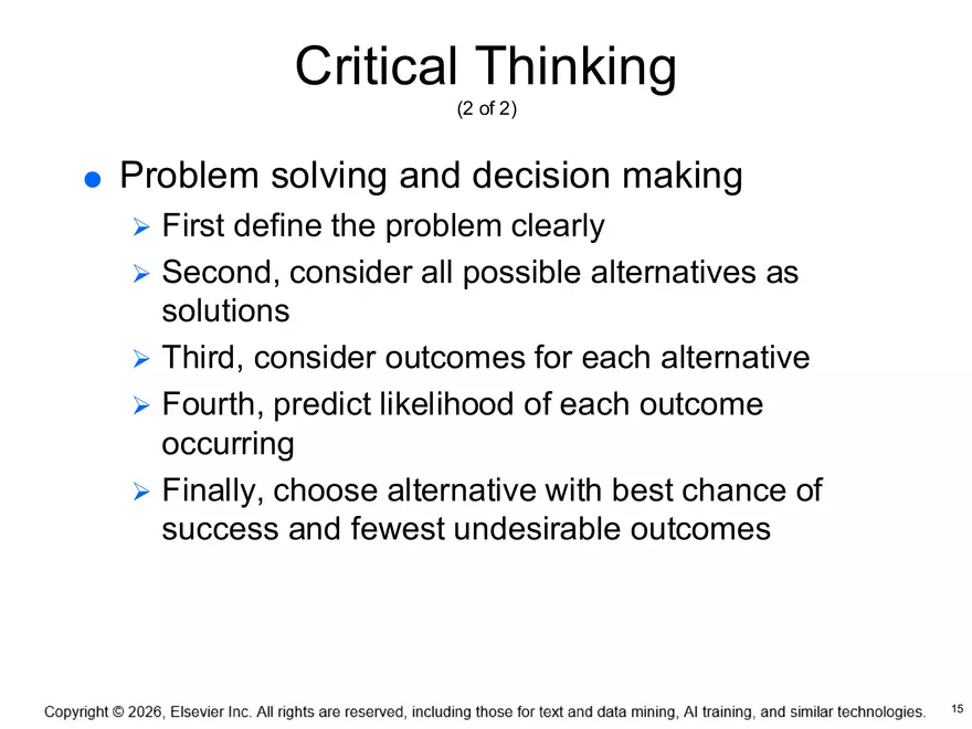 Chapter 4: The Nursing Process, Critical Thinking, and Clinical Judgment - Page 7