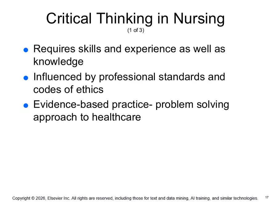 Chapter 4: The Nursing Process, Critical Thinking, and Clinical Judgment - Page 9