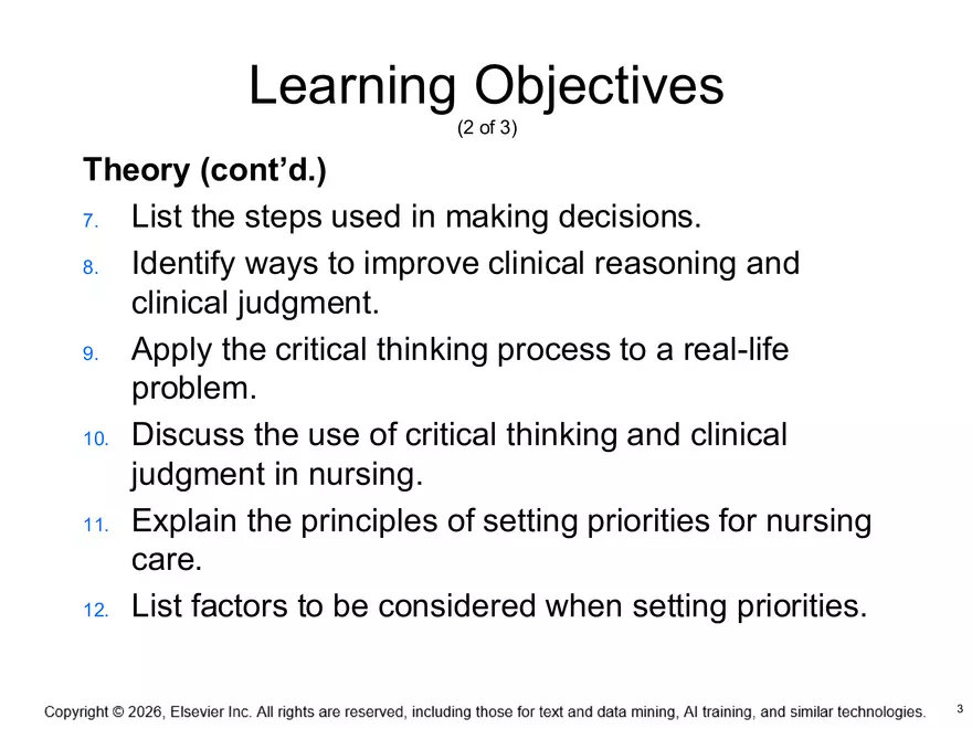 Chapter 4: The Nursing Process, Critical Thinking, and Clinical Judgment - Page 13
