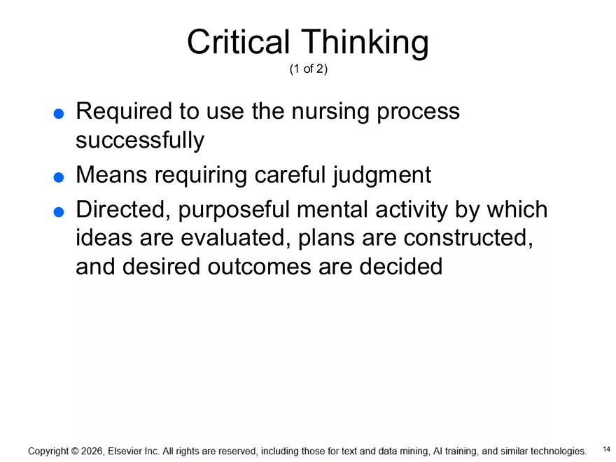 Chapter 4: The Nursing Process, Critical Thinking, and Clinical Judgment - Page 6
