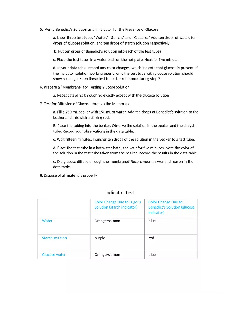 Diffusion Across a Semi-Permeable Membrane Lab Report - Page 2