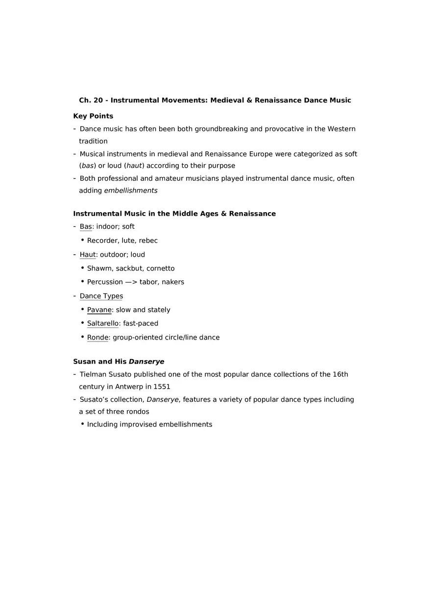 Medieval and Renaissance Dance Music - Page 1