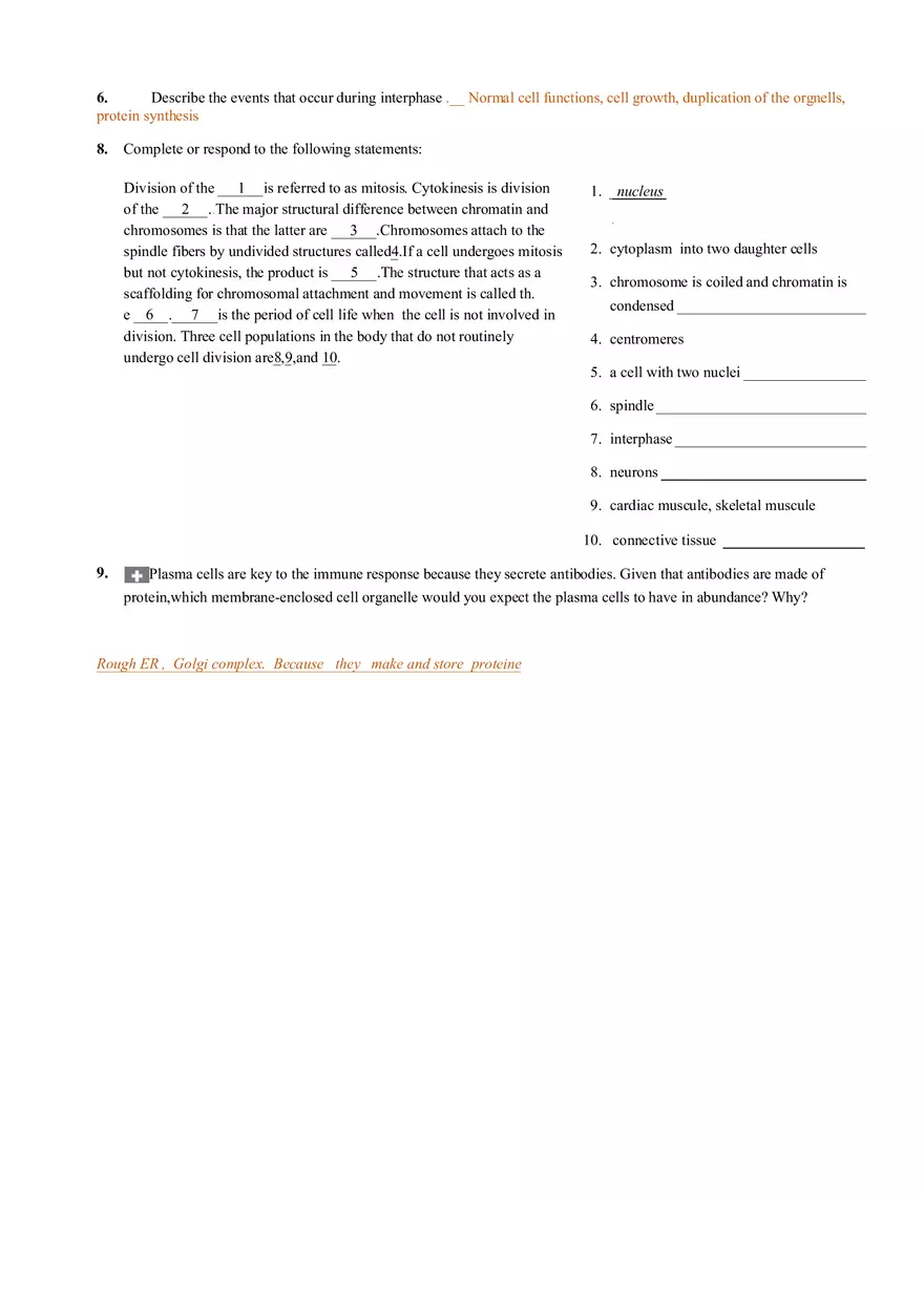 The Cell Anatomy and Division (Review Sheet 4) - Page 5