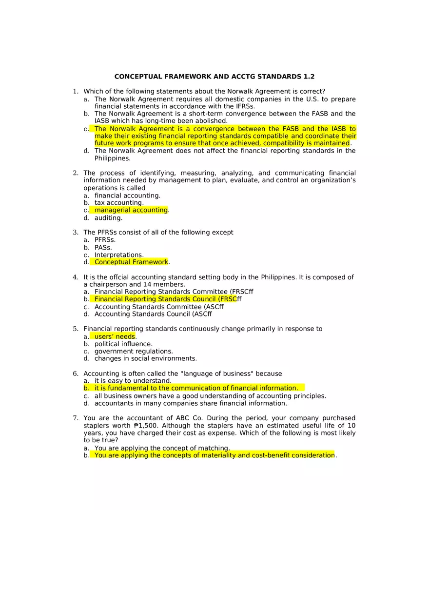 Conceptual Framework and Accounting Standards - Page 1