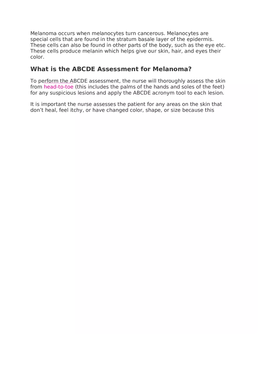 Assessment for Melanoma Skin Cancer - Page 2