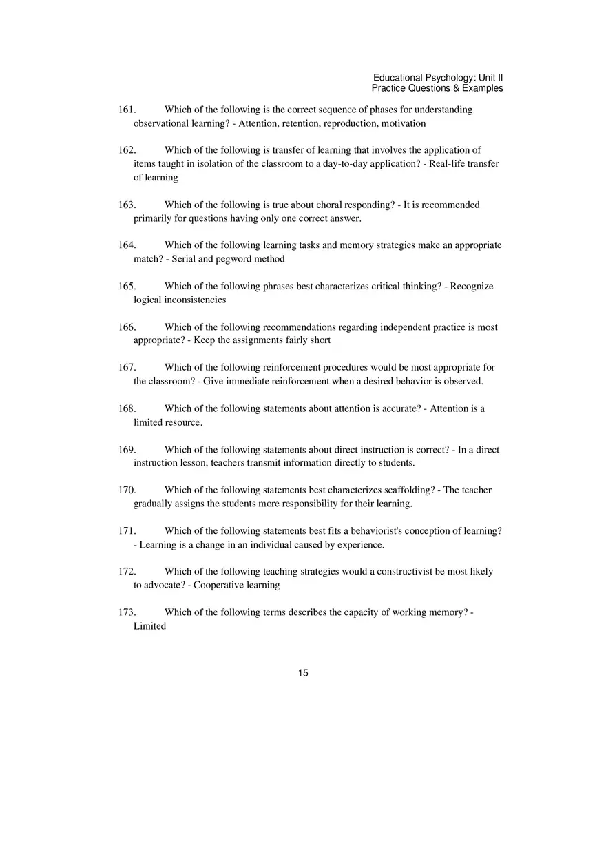 Educational Psychology Unit 2 Practice Test - Page 7