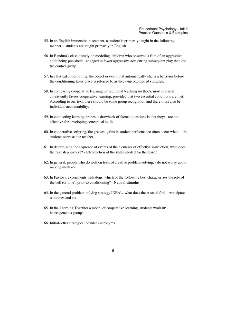 Educational Psychology Unit 2 Practice Test - Page 12
