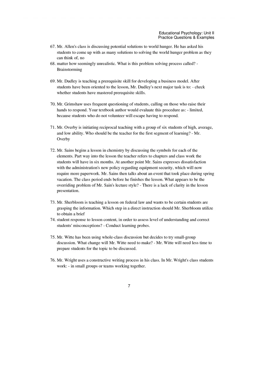 Educational Psychology Unit 2 Practice Test - Page 13