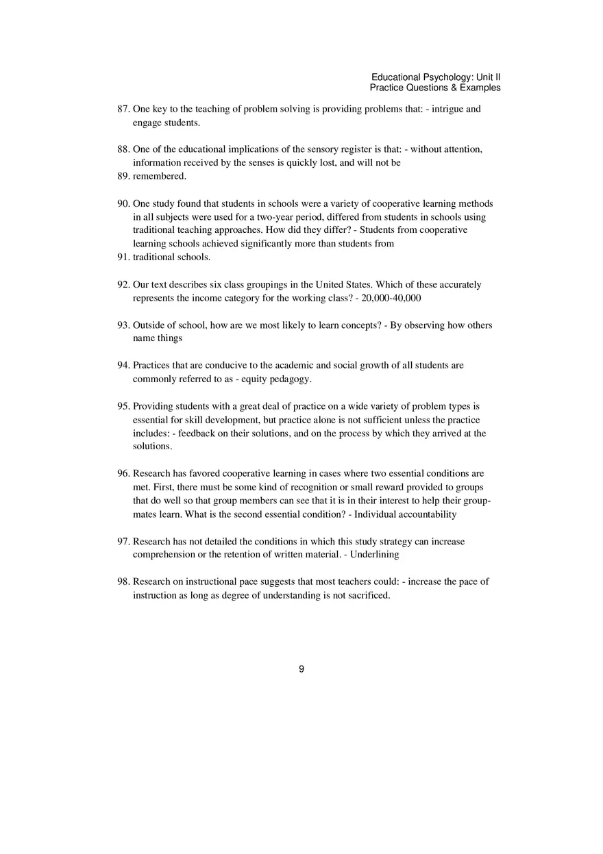 Educational Psychology Unit 2 Practice Test - Page 15