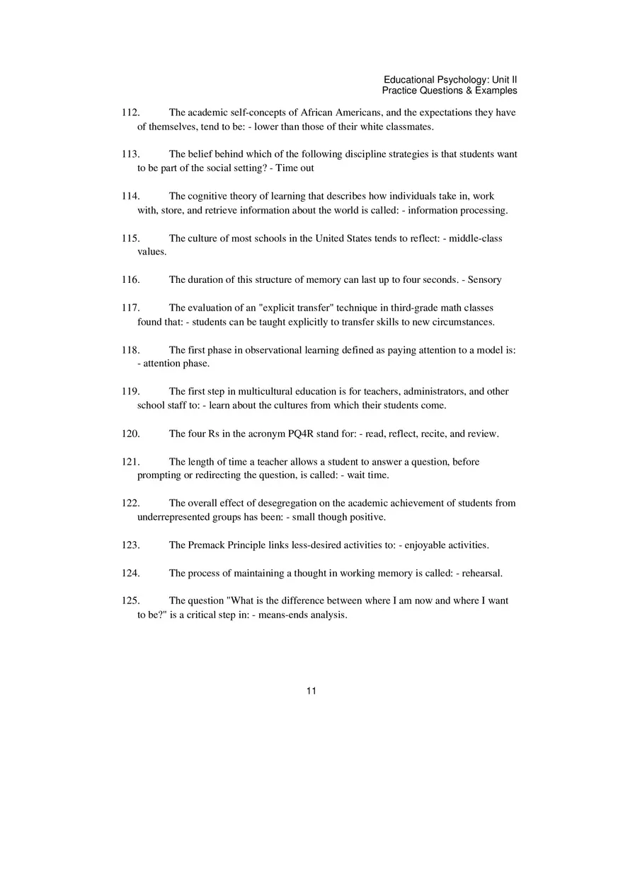 Educational Psychology Unit 2 Practice Test - Page 3