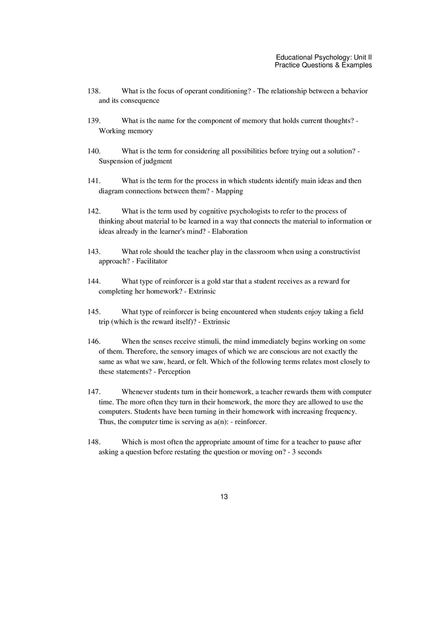 Educational Psychology Unit 2 Practice Test - Page 5