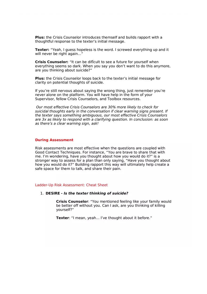 Exploring and Identifying the Precipitating Event in Crisis Intervention - Page 17
