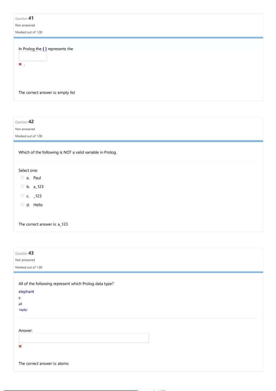 Comparative Programming Languages Review Quiz Attempt Review - Page 9