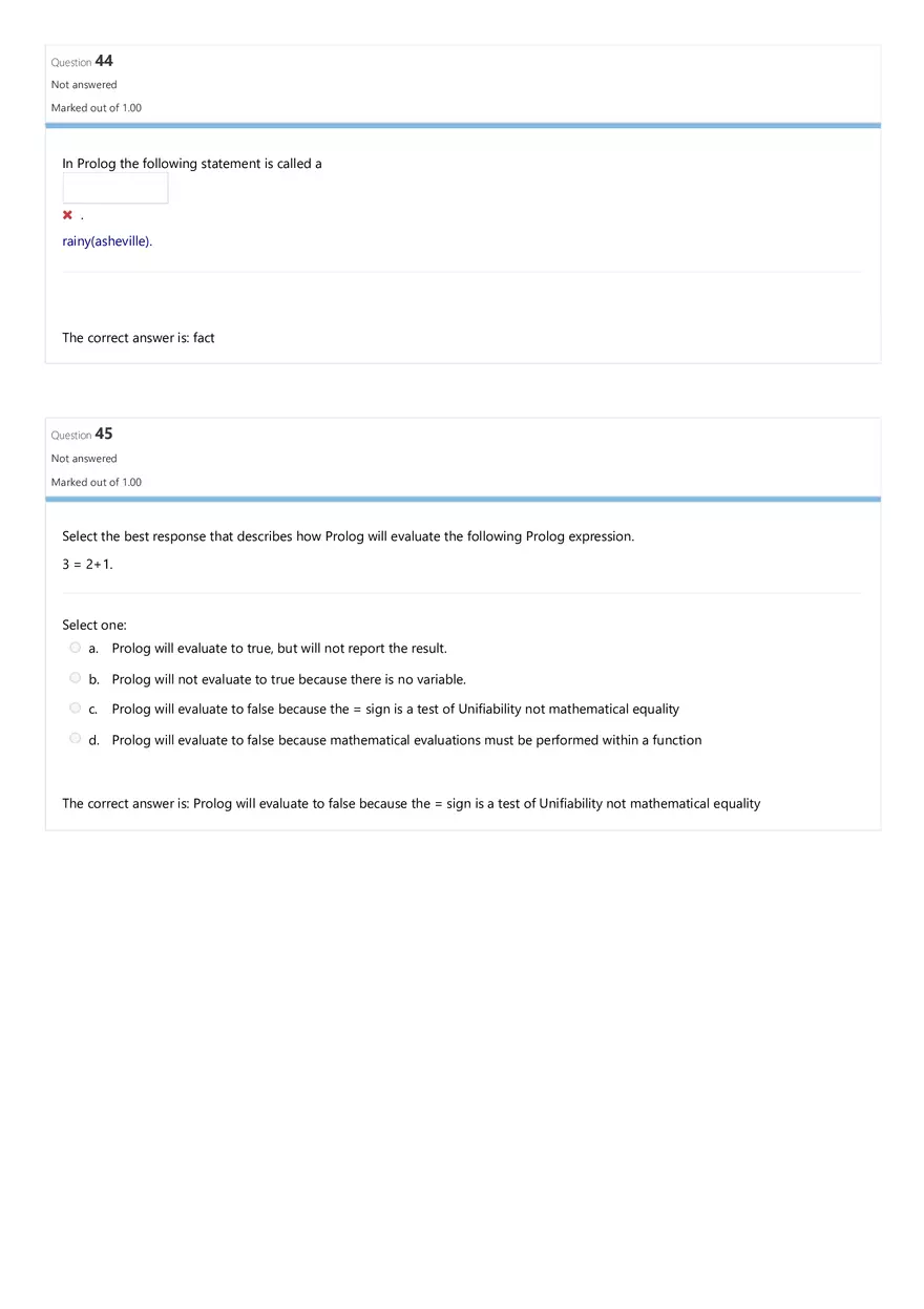 Comparative Programming Languages Review Quiz Attempt Review - Page 10