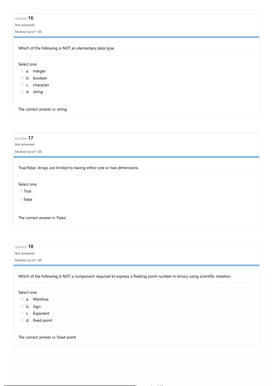 Comparative Programming Languages Review Quiz Attempt Review - Page 15