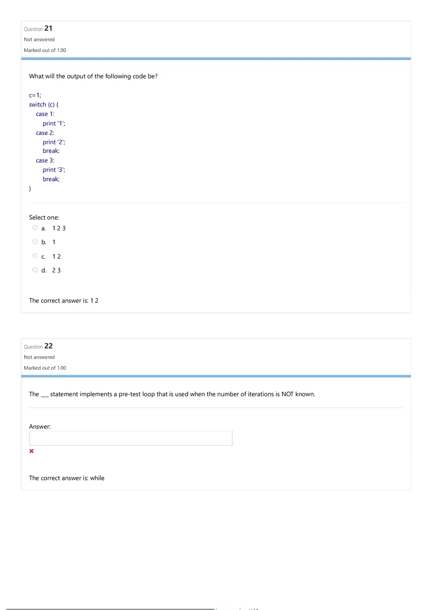 Comparative Programming Languages Review Quiz Attempt Review - Page 17