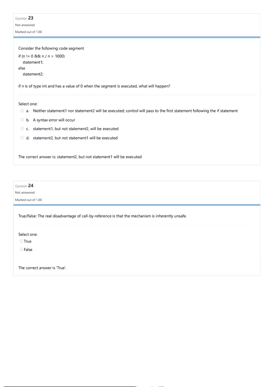 Comparative Programming Languages Review Quiz Attempt Review - Page 18