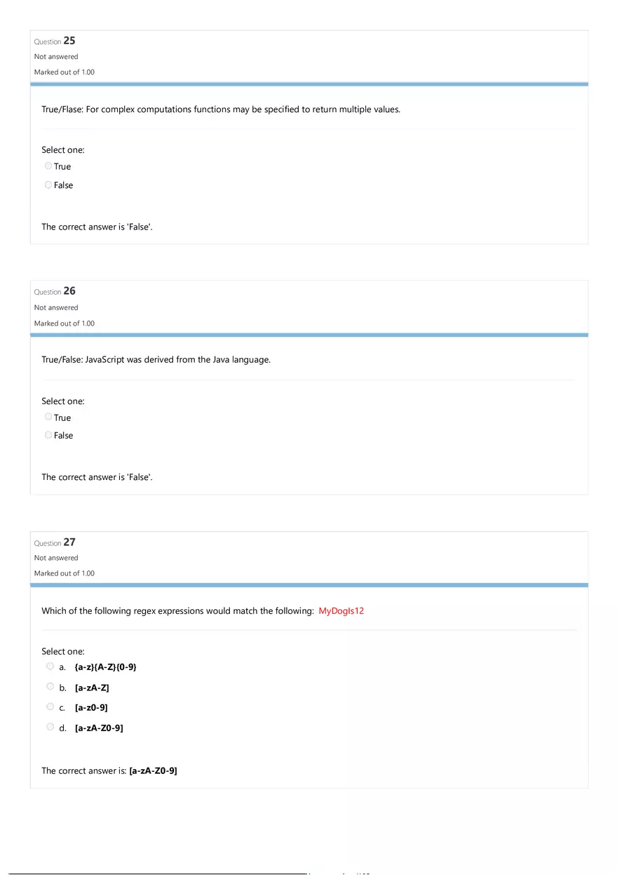 Comparative Programming Languages Review Quiz Attempt Review - Page 3