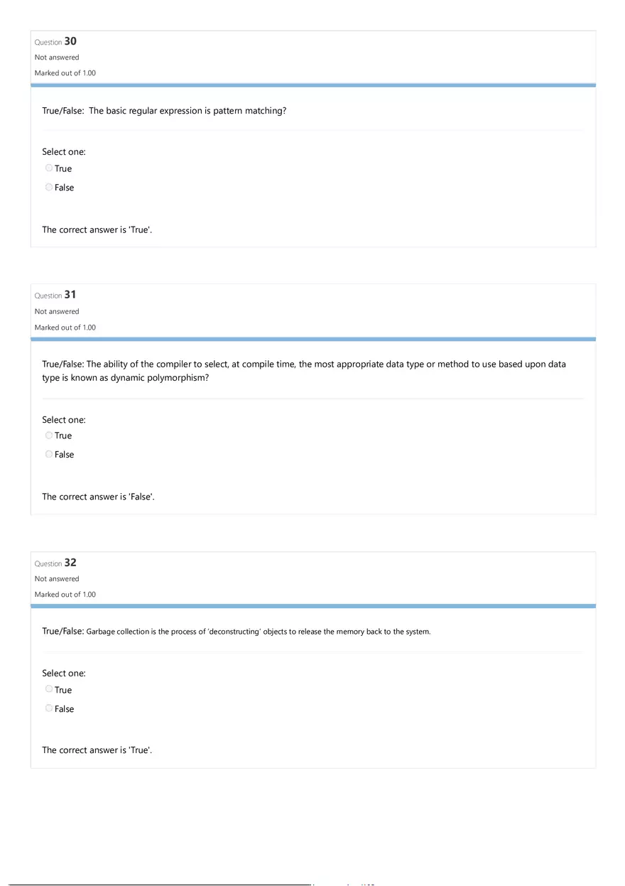 Comparative Programming Languages Review Quiz Attempt Review - Page 5