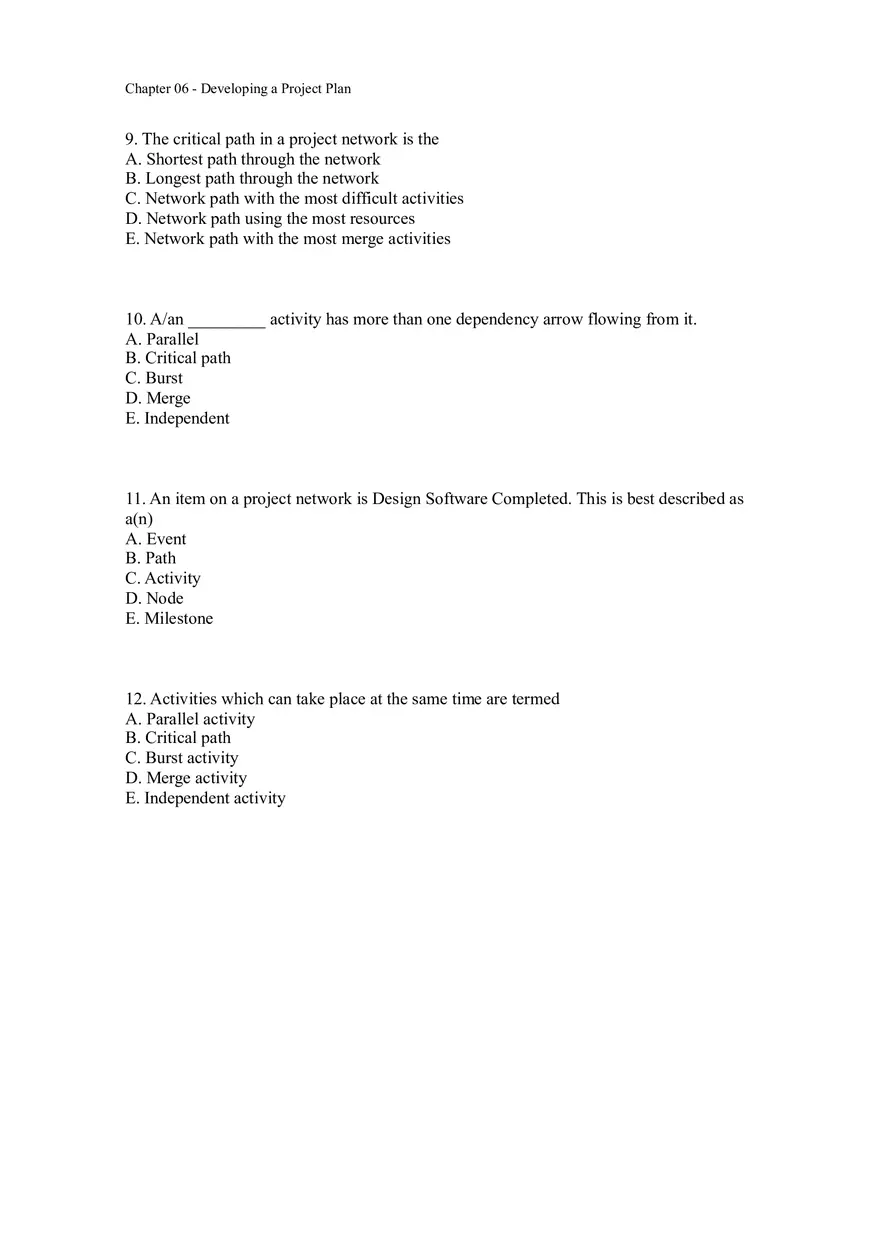 Chapter 06 - Developing a Project Plan Assignment - Page 11