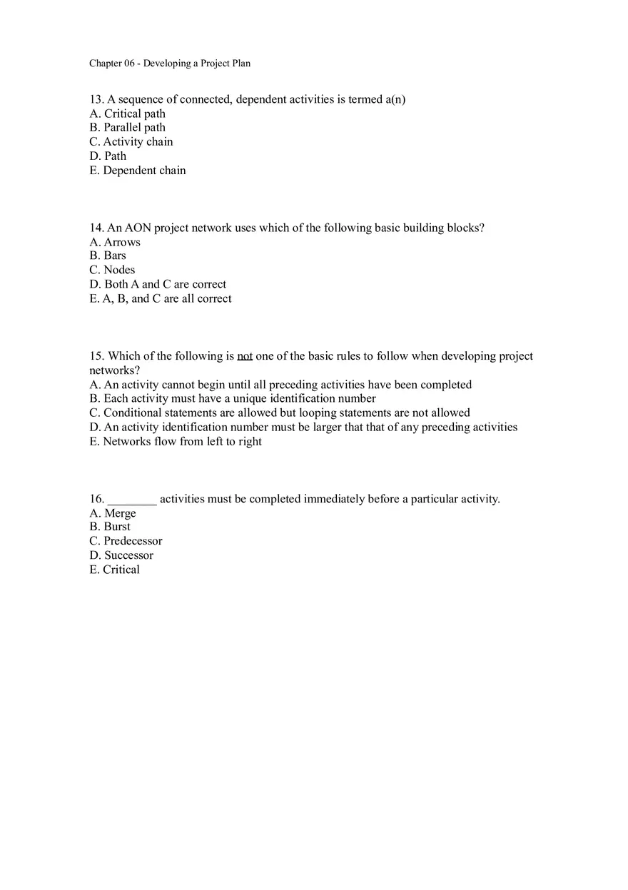 Chapter 06 - Developing a Project Plan Assignment - Page 12