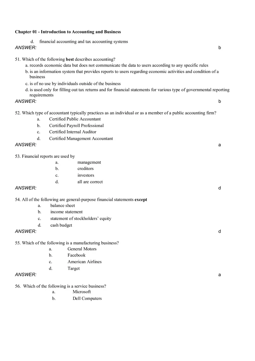 Introduction to Accounting and Business Ch 1 Part 1 - Page 7