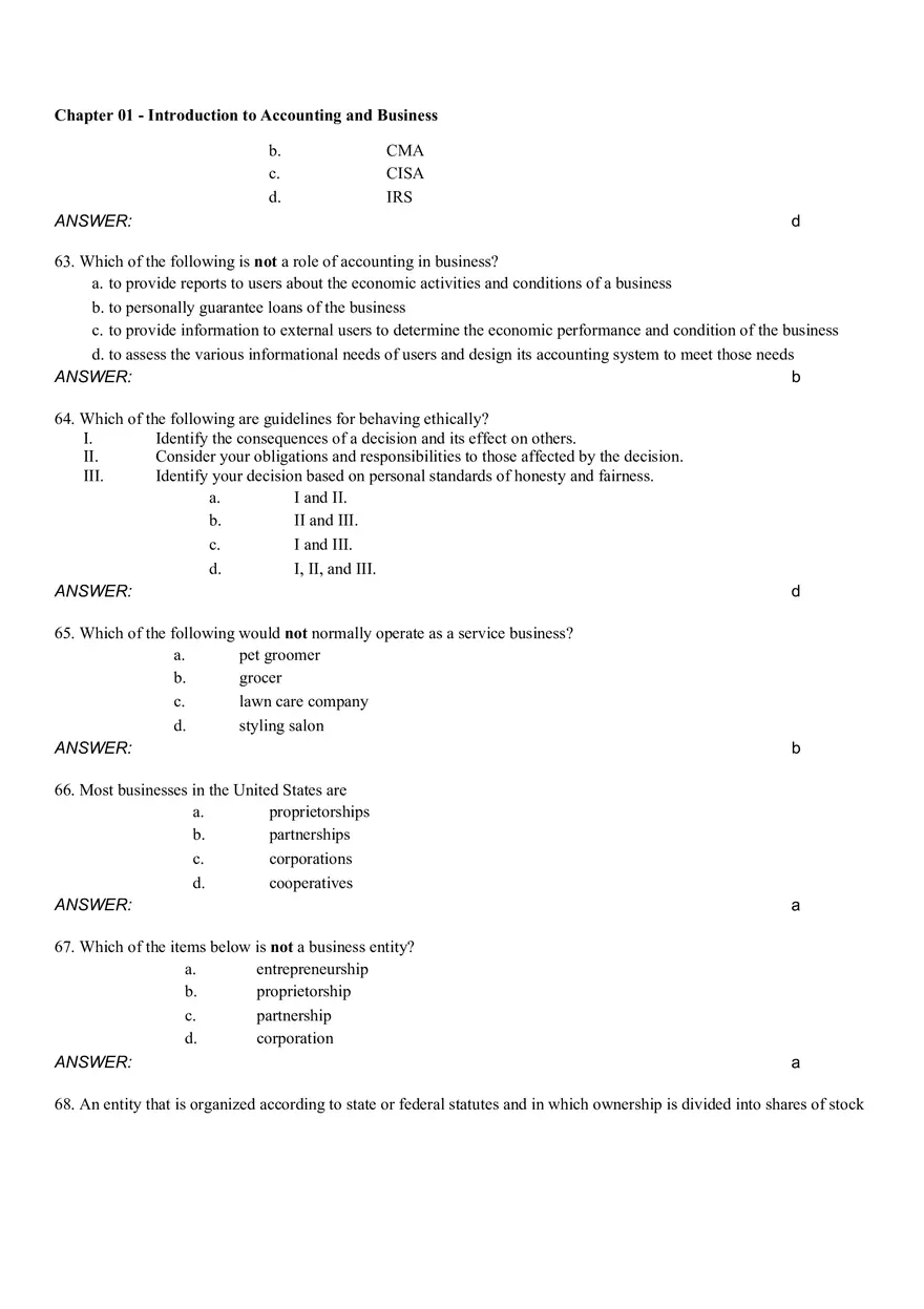 Introduction to Accounting and Business Ch 1 Part 1 - Page 9