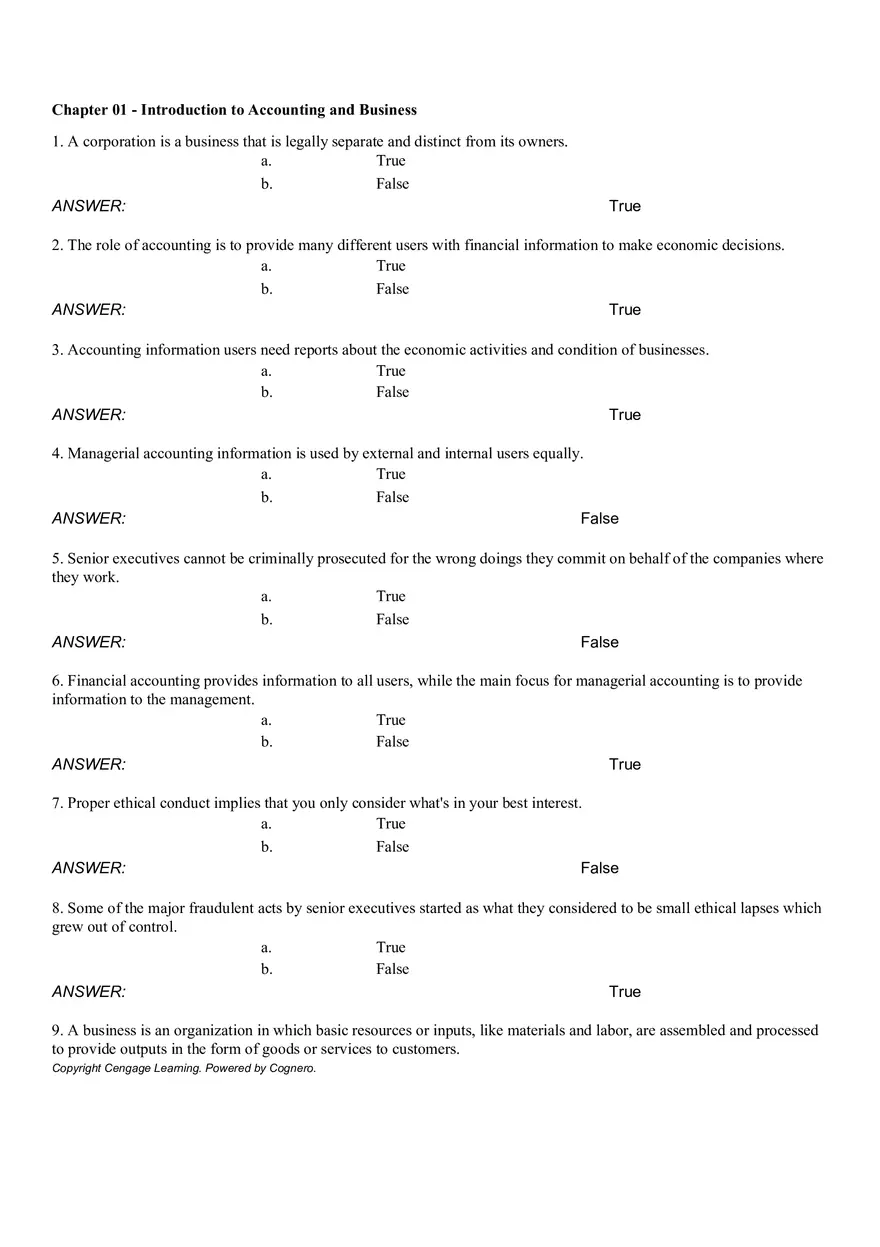 Introduction to Accounting and Business Ch 1 Part 1 - Page 1