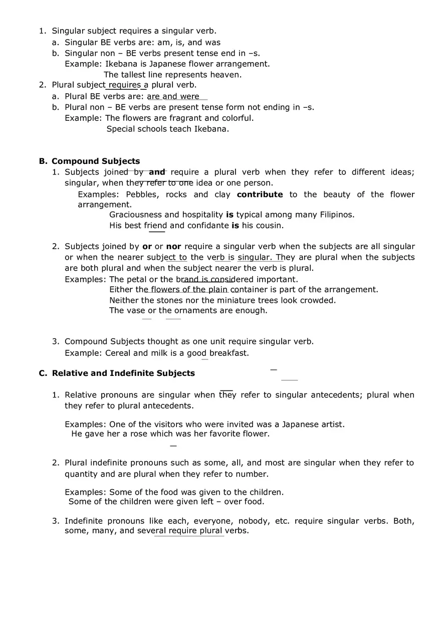 Lesson Plan In Subject Verb Agreement - Page 2