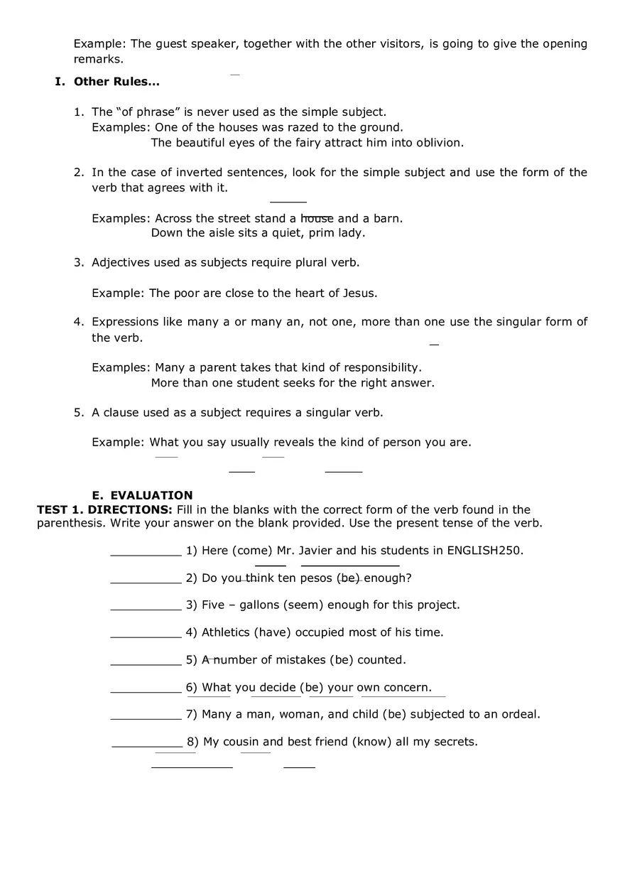 Lesson Plan In Subject Verb Agreement - Page 4