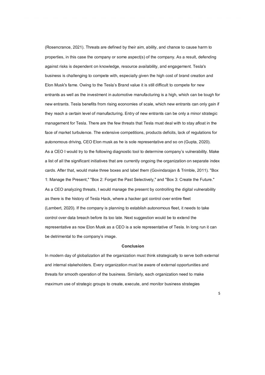 Pestel and Five Forces Analysis of Tesla Inc - Page 5
