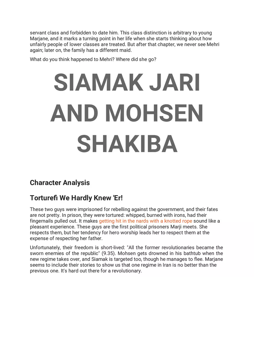 Persepolis Summary Part 6 - Page 9