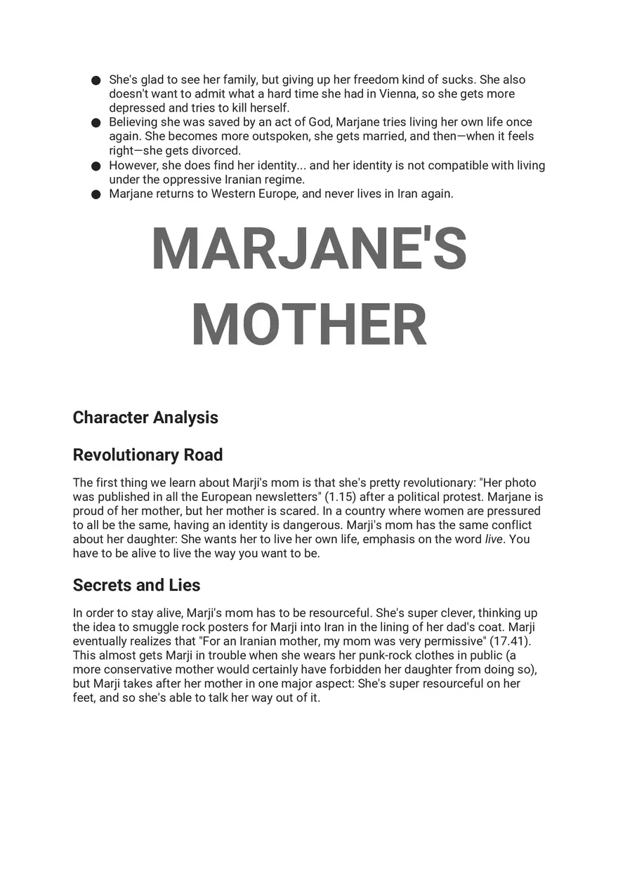 Persepolis Summary Part 6 - Page 2