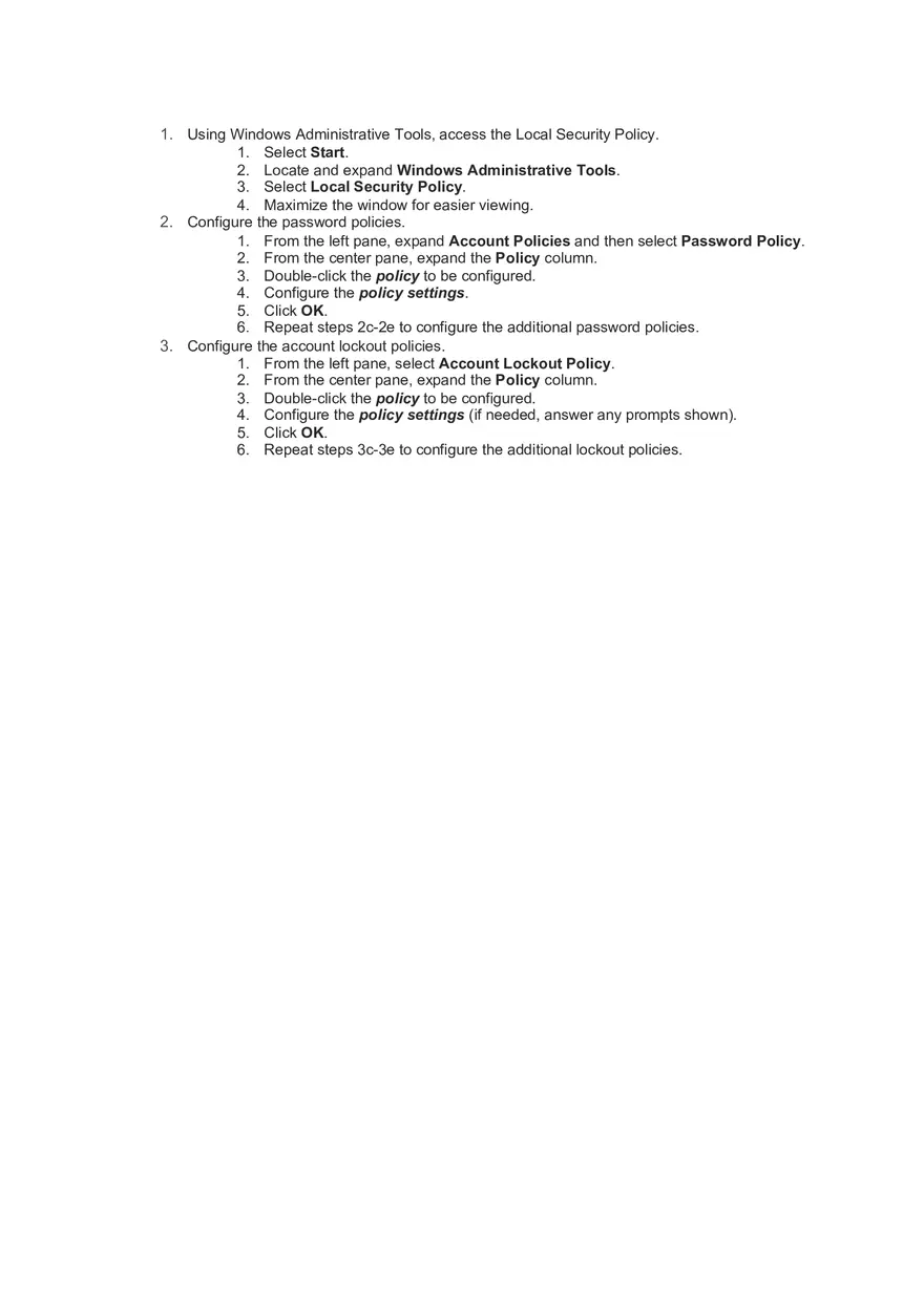 Configure Account Password Policies - Page 1