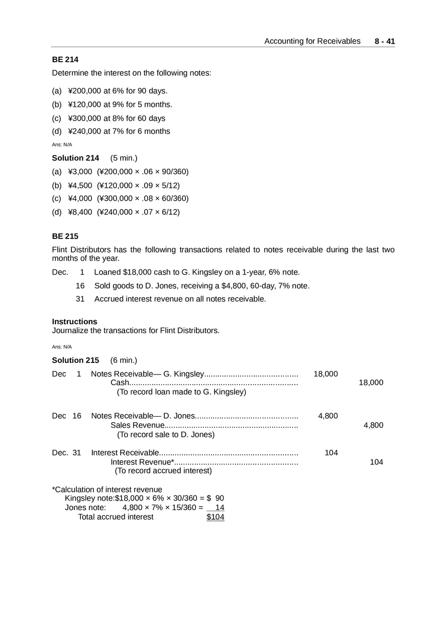Accounting for Receivables Answer Key Part 4 - Page 10