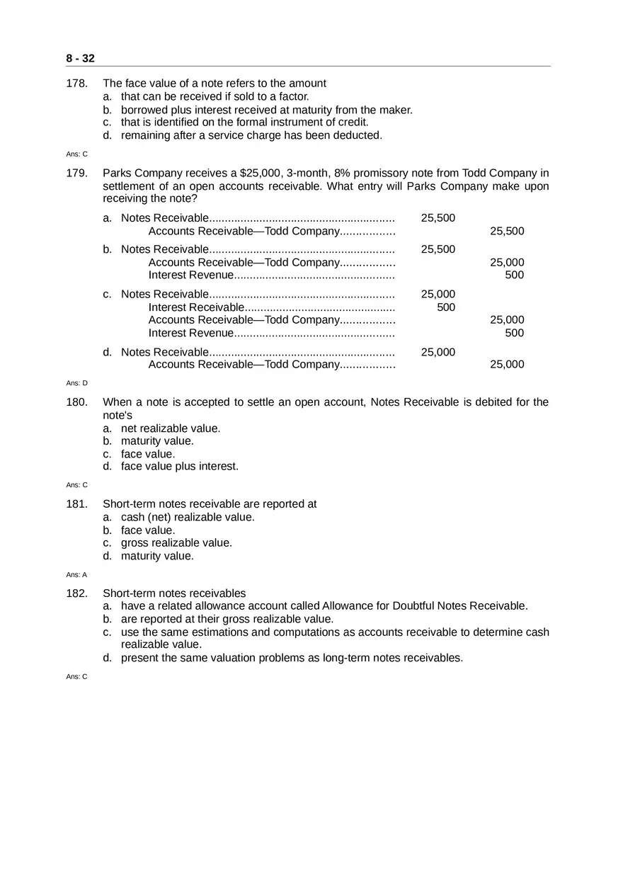 Accounting for Receivables Answer Key Part 4 - Page 1