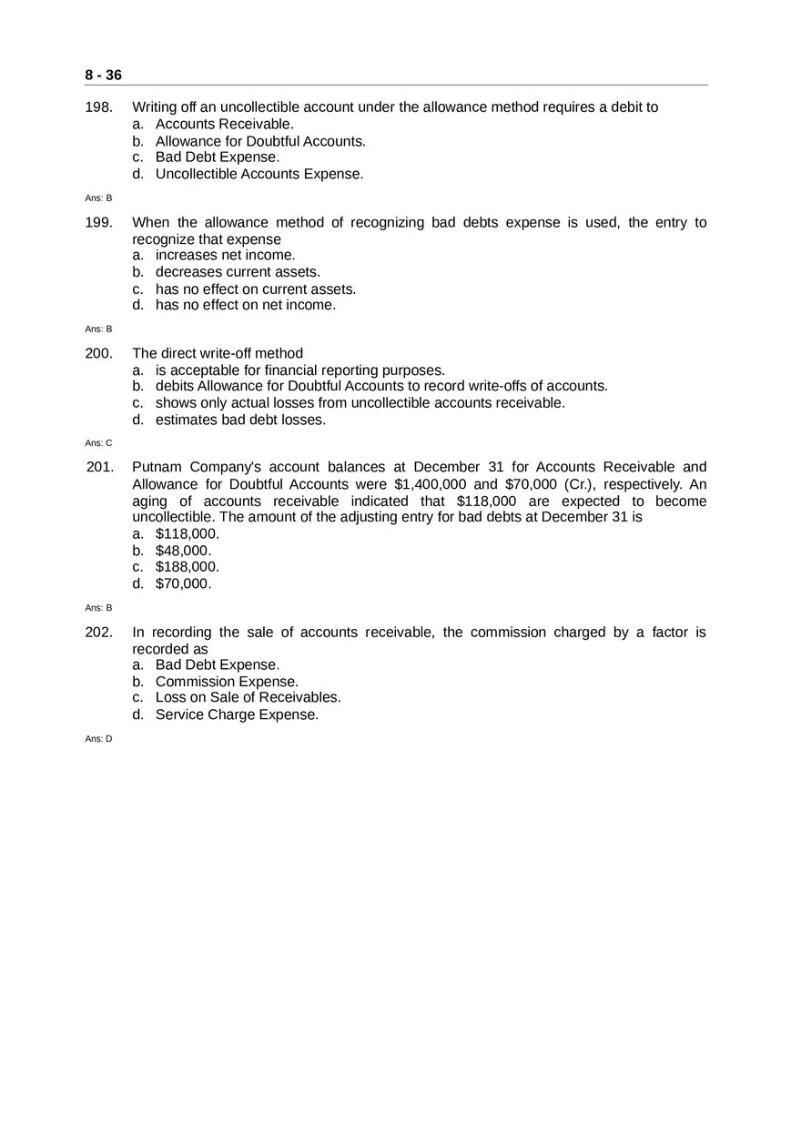 Accounting for Receivables Answer Key Part 4 - Page 5