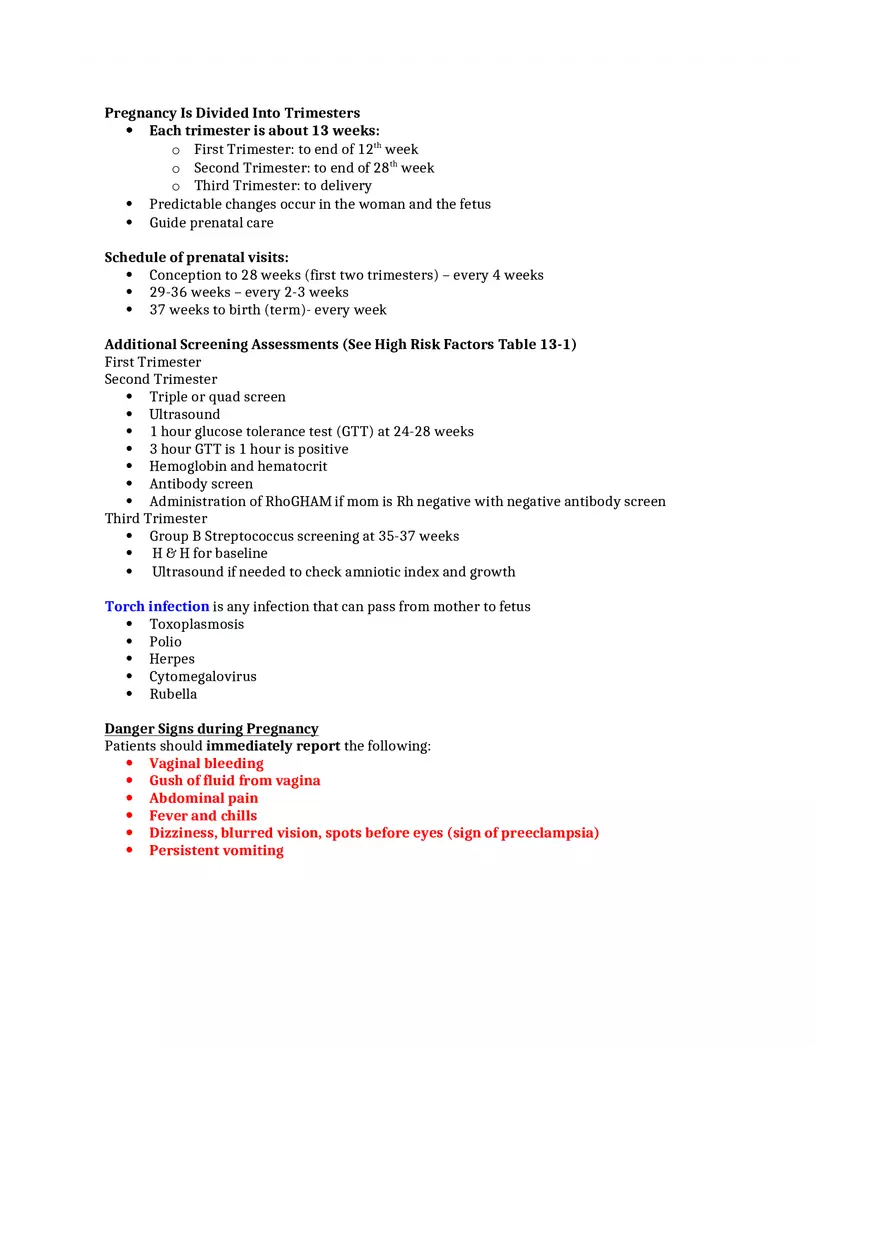Antepartum Nursing Assessment Notes - Page 6