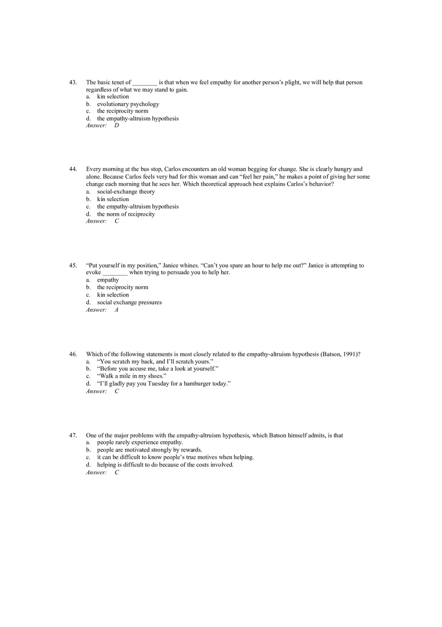 Prosocial Behavior - Why do People Help Answers 2 - Page 1