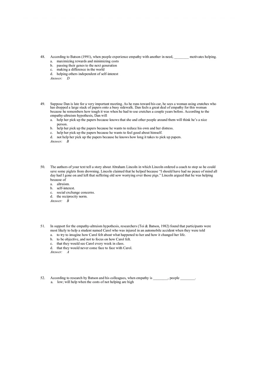 Prosocial Behavior - Why do People Help Answers 2 - Page 2