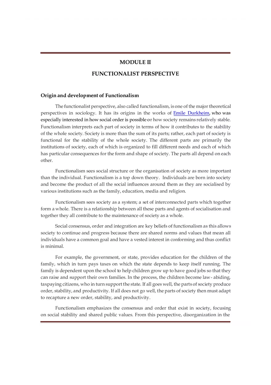 Theoretical Perspectives In Sociology Module 2 - Page 1